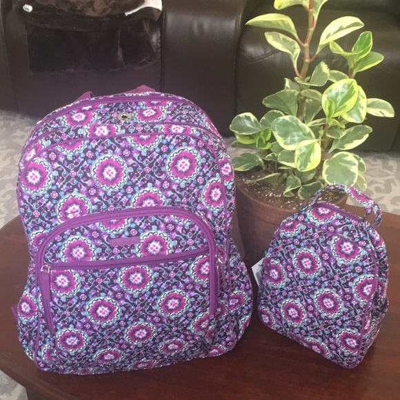 vera bradley lilac medallion lunch bag